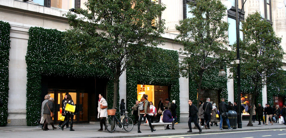Selfridges decorado de Navidad.